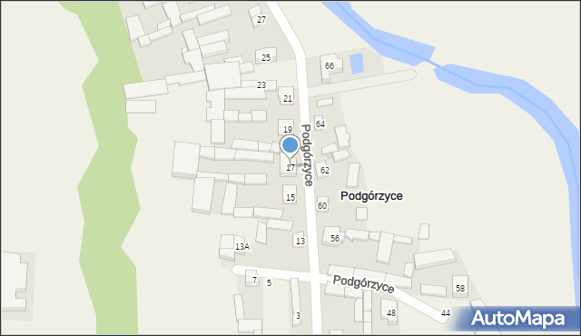 Podgórzyce, Podgórzyce, 17, mapa Podgórzyce