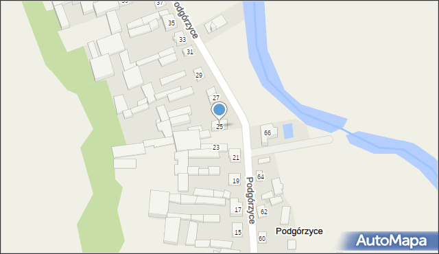 Podgórzyce, Podgórzyce, 25, mapa Podgórzyce