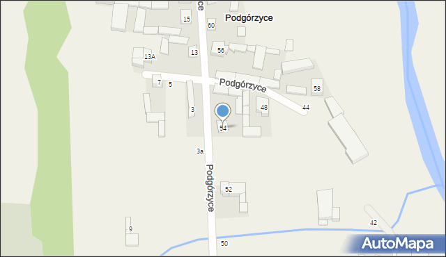 Podgórzyce, Podgórzyce, 54, mapa Podgórzyce