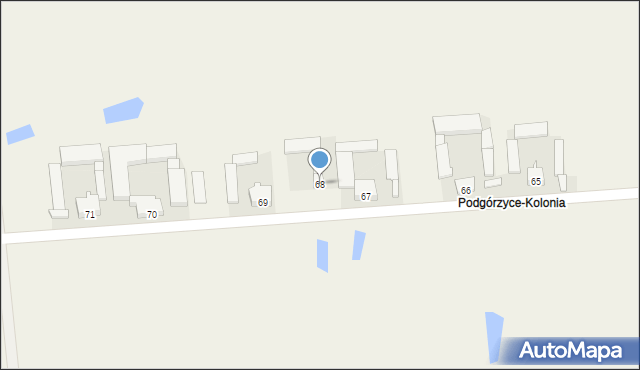 Podgórzyce, Podgórzyce, 68, mapa Podgórzyce