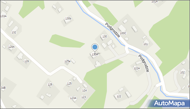 Podgrodzie, Podgrodzie, 130A, mapa Podgrodzie