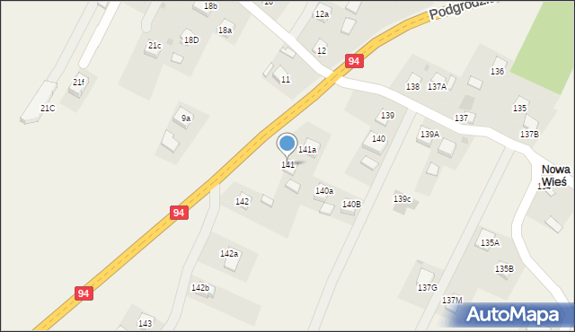 Podgrodzie, Podgrodzie, 141, mapa Podgrodzie