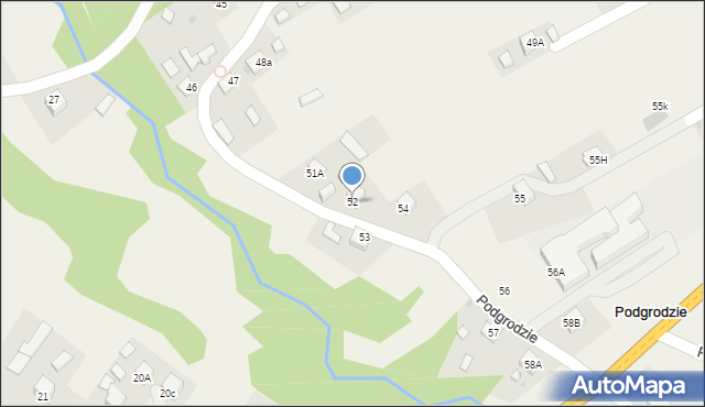 Podgrodzie, Podgrodzie, 52, mapa Podgrodzie