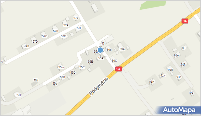 Podgrodzie, Podgrodzie, 55A, mapa Podgrodzie