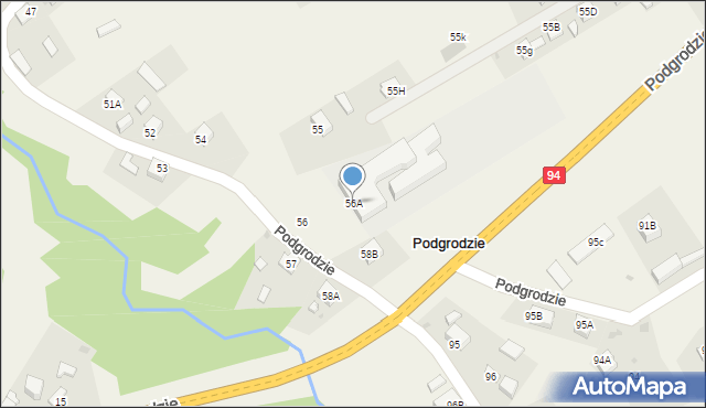 Podgrodzie, Podgrodzie, 56A, mapa Podgrodzie