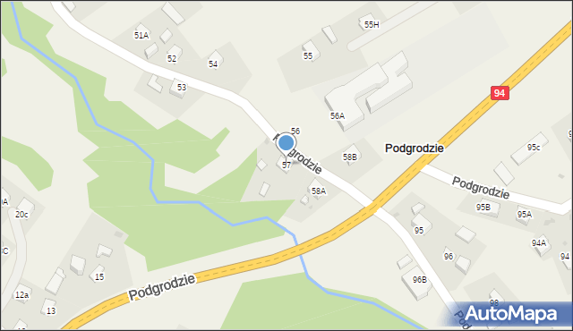 Podgrodzie, Podgrodzie, 57, mapa Podgrodzie