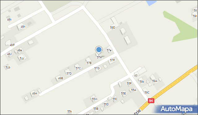 Podgrodzie, Podgrodzie, 57A, mapa Podgrodzie