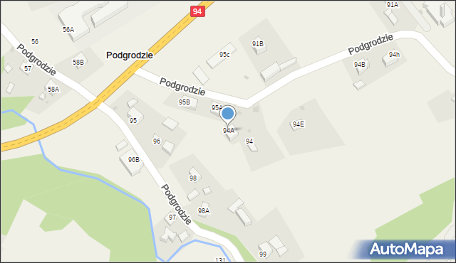 Podgrodzie, Podgrodzie, 94A, mapa Podgrodzie