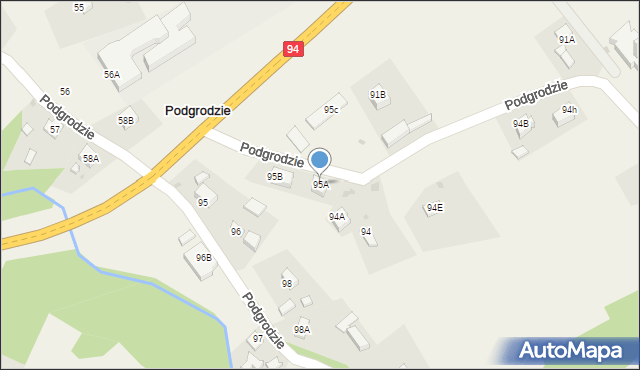 Podgrodzie, Podgrodzie, 95A, mapa Podgrodzie