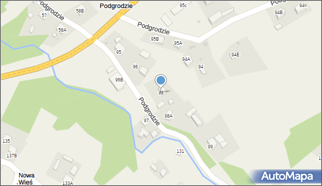 Podgrodzie, Podgrodzie, 98, mapa Podgrodzie