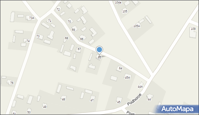 Podhorce, Podhorce, 65, mapa Podhorce