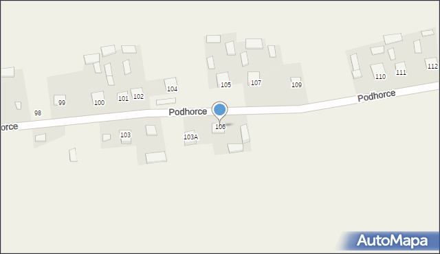 Podhorce, Podhorce, 106, mapa Podhorce