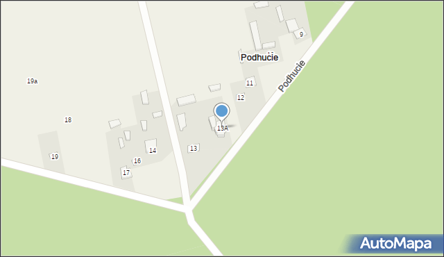 Podhucie, Podhucie, 13A, mapa Podhucie