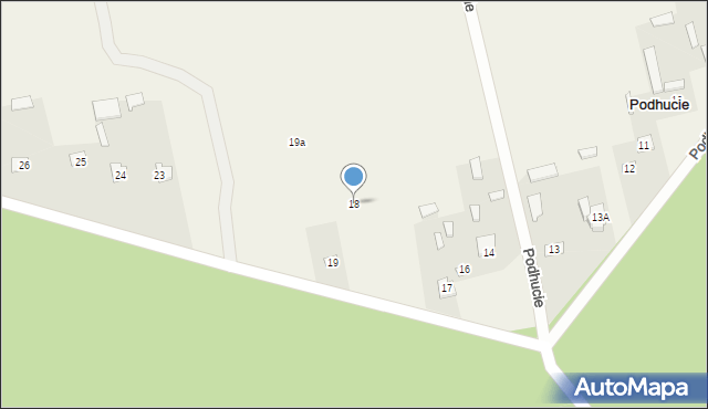 Podhucie, Podhucie, 18, mapa Podhucie