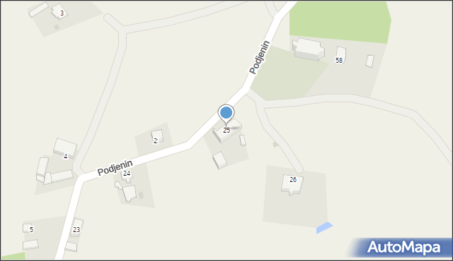 Podjenin, Podjenin, 25, mapa Podjenin