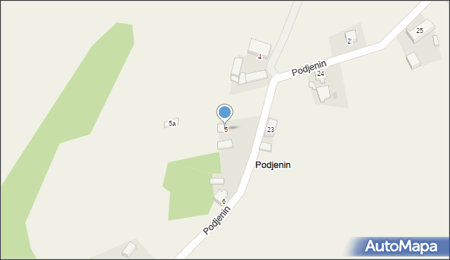 Podjenin, Podjenin, 5, mapa Podjenin