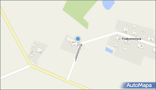 Podkomorzyce, Podkomorzyce, 11, mapa Podkomorzyce