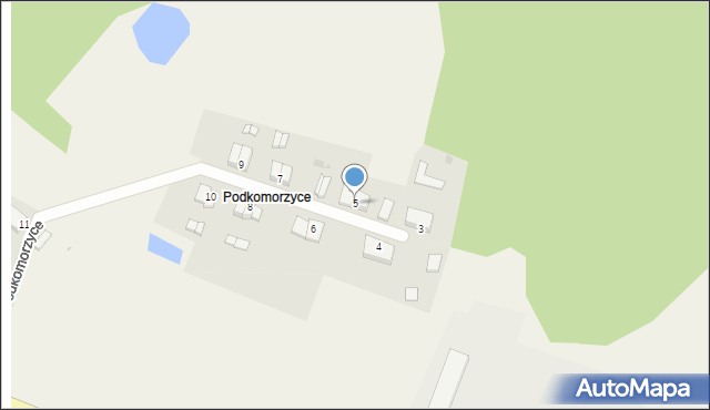 Podkomorzyce, Podkomorzyce, 5, mapa Podkomorzyce