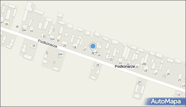 Podkonarze, Podkonarze, 26, mapa Podkonarze