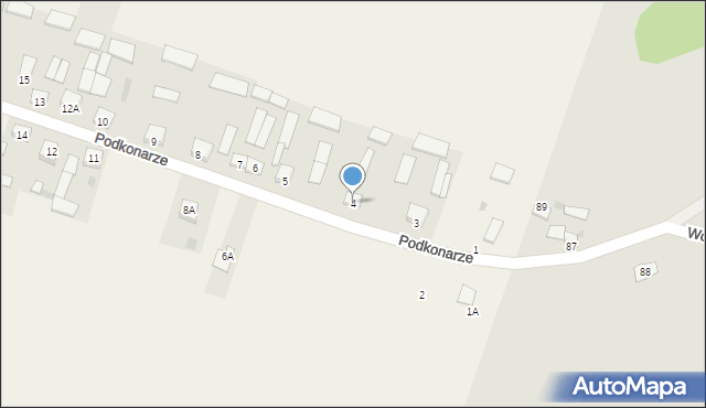 Podkonarze, Podkonarze, 4, mapa Podkonarze