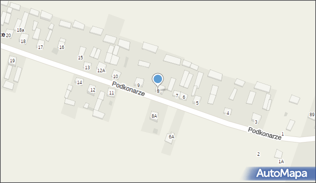 Podkonarze, Podkonarze, 8, mapa Podkonarze