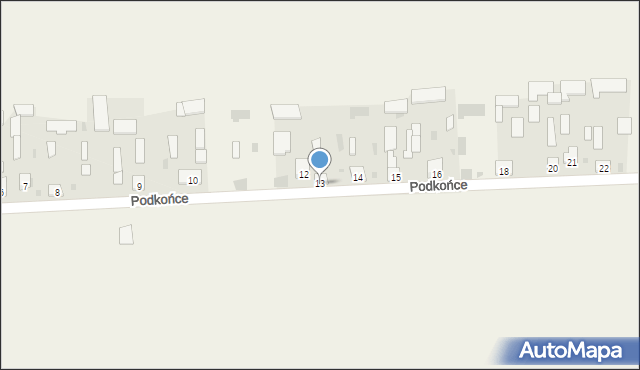 Podkońce, Podkońce, 13, mapa Podkońce