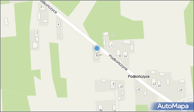 Podkończyce, Podkończyce, 5, mapa Podkończyce