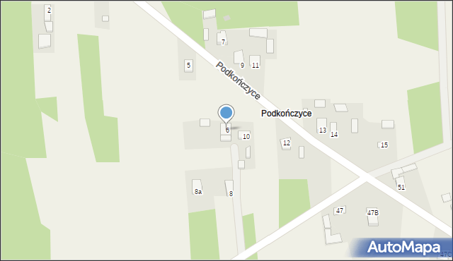 Podkończyce, Podkończyce, 6, mapa Podkończyce