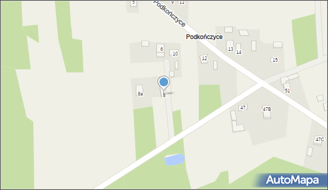 Podkończyce, Podkończyce, 8, mapa Podkończyce