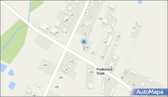 Podkonice Duże, Podkonice Duże, 12, mapa Podkonice Duże
