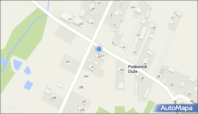 Podkonice Duże, Podkonice Duże, 14, mapa Podkonice Duże