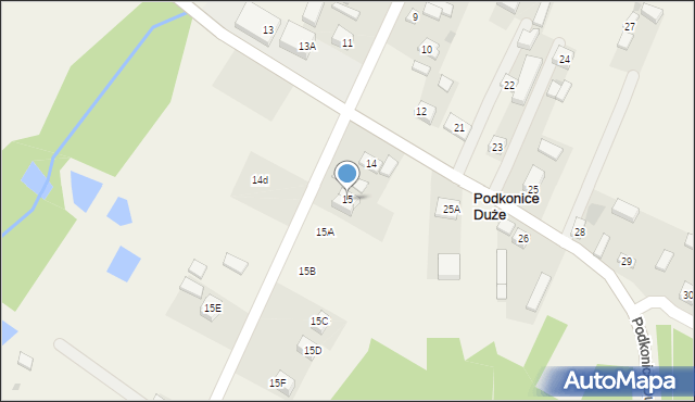 Podkonice Duże, Podkonice Duże, 15, mapa Podkonice Duże