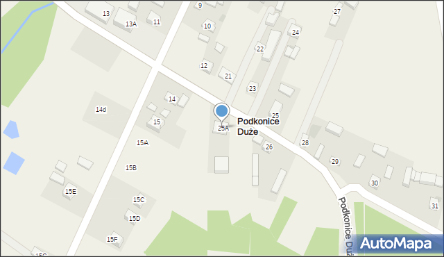 Podkonice Duże, Podkonice Duże, 25A, mapa Podkonice Duże