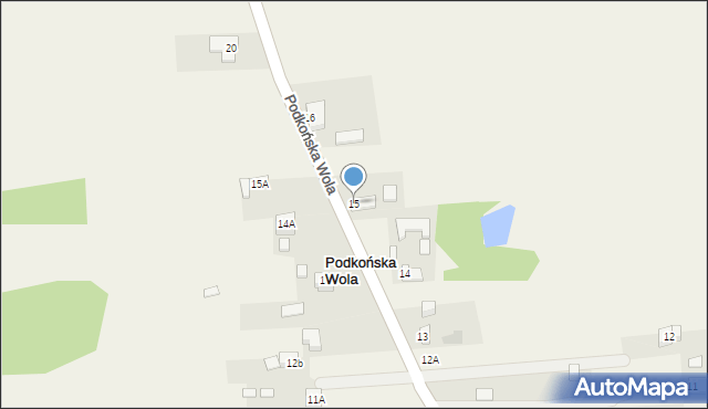 Podkońska Wola, Podkońska Wola, 15, mapa Podkońska Wola