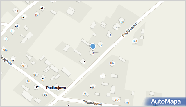 Podkrajewo, Podkrajewo, 4, mapa Podkrajewo