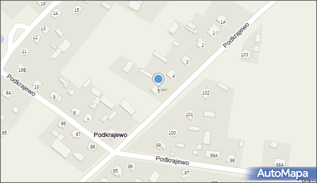 Podkrajewo, Podkrajewo, 5, mapa Podkrajewo