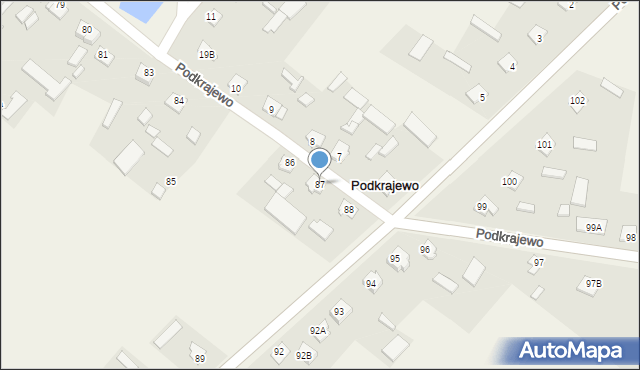 Podkrajewo, Podkrajewo, 87, mapa Podkrajewo