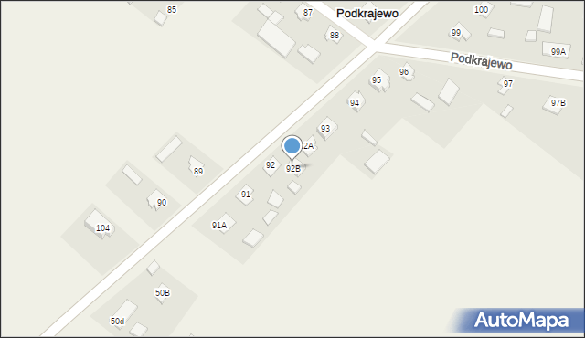 Podkrajewo, Podkrajewo, 92B, mapa Podkrajewo