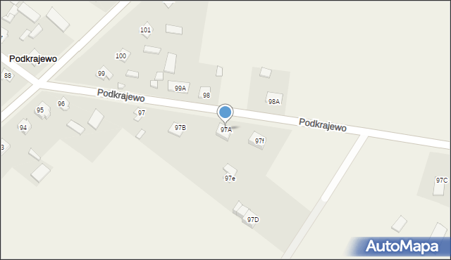 Podkrajewo, Podkrajewo, 97A, mapa Podkrajewo