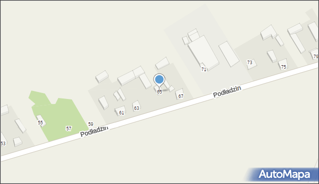 Podładzin, Podładzin, 65, mapa Podładzin