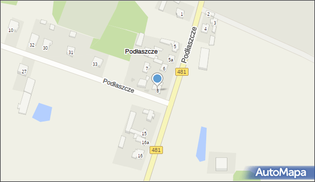 Podłaszcze, Podłaszcze, 8, mapa Podłaszcze