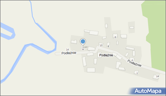 Podłaźnie, Podłaźnie, 12, mapa Podłaźnie