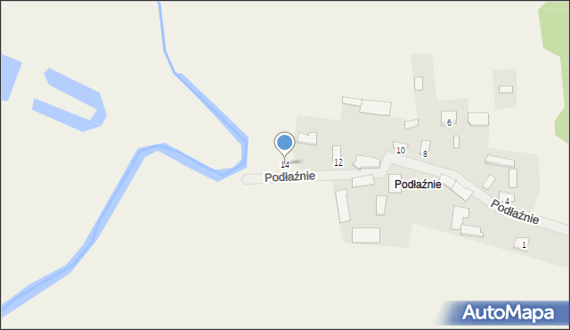 Podłaźnie, Podłaźnie, 14, mapa Podłaźnie