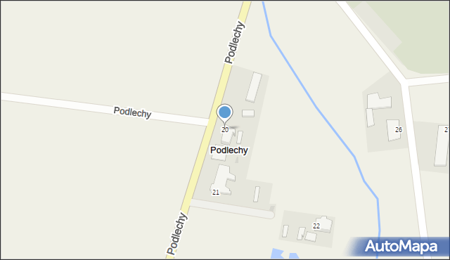 Podlechy, Podlechy, 20, mapa Podlechy