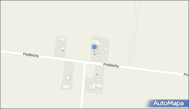 Podlechy, Podlechy, 4, mapa Podlechy