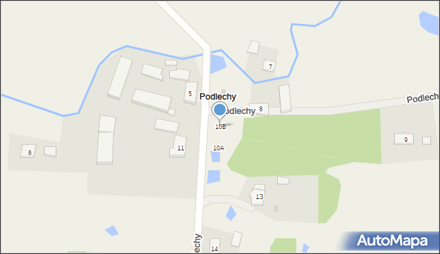 Podlechy, Podlechy, 10B, mapa Podlechy