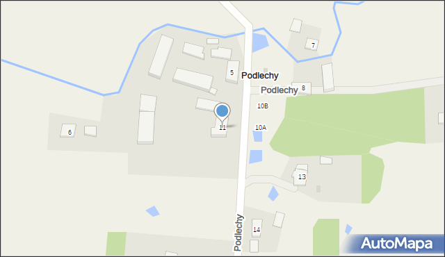 Podlechy, Podlechy, 11, mapa Podlechy