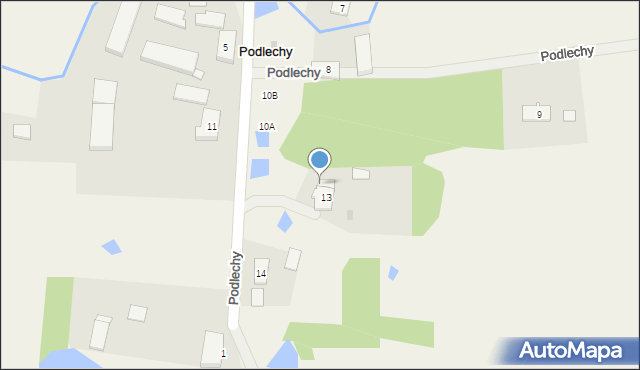 Podlechy, Podlechy, 13B, mapa Podlechy