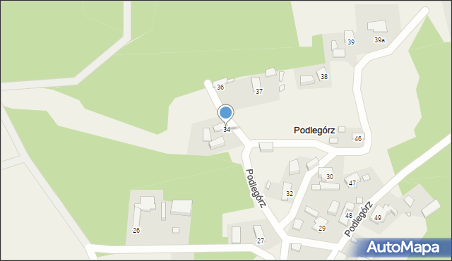 Podlegórz, Podlegórz, 34, mapa Podlegórz