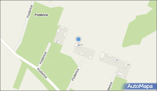 Podleńce, Podleńce, 16, mapa Podleńce